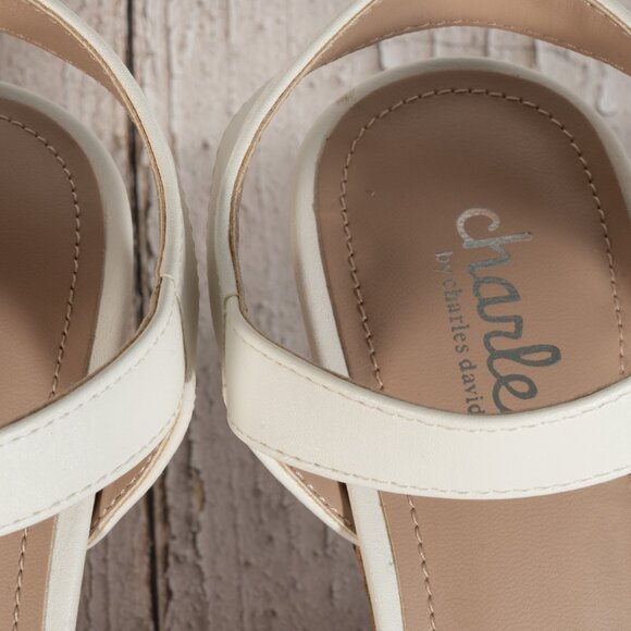 CHARLES by CHARLES DAVID Lindy Color White Cork Wedge Sandal Size 7 M - Picture 8 of 12